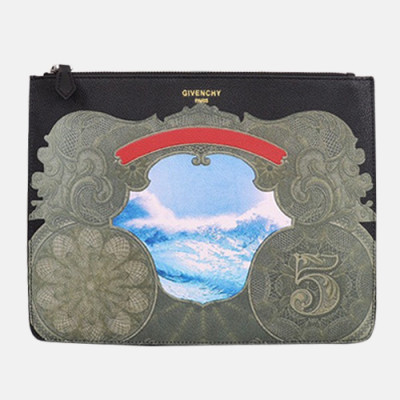 Givenchy 2019 Leather Clutch Bag,30cm - 지방시 2019 레더 남여공용 클러치백 GVB0182,30cm,블랙