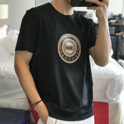 Versace 2019 Mens Logo Cotton Short Tshirt- 베르사체 남성 로고 코튼 반팔티 verts0074.Size(M- 5XL).컬러(블랙)