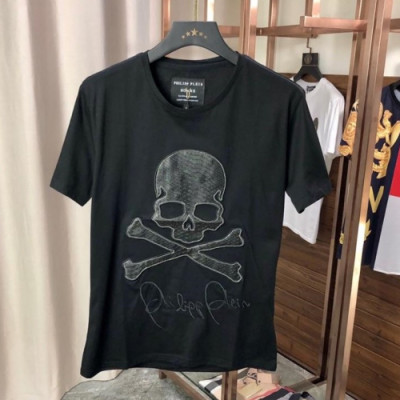 philipp-plein 2019 Mens Logo Cotton Short Tshirt- 필립플레인 남성 로고 코튼 반팔티 phits0035.Size(M- 3XL).컬러(블랙)