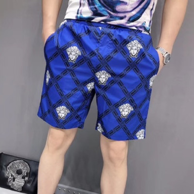 Versace 2019 Mens Initial Logo Casual Training Half Pants - 베르사체 남성 이니셜 로고 캐쥬얼 트레이닝 반바지 VER001.Size(M - 3XL).블루