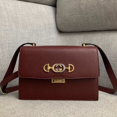 Gucci 2019 Zumi Leather Shoulder Bag,24CM - 구찌 2019 주미 레더  숄더백 576388,GUB0702,24cm,다크레드