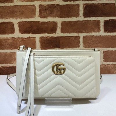 Gucci 2019 Marmont Matlase Clutch Bag / Shoulder Cross Bag ,25CM - 구찌 2019 마몬트 마틀라세 여성용 클러치백 / 숄더 크로스백,453878,GUB0729,25cm,화이트