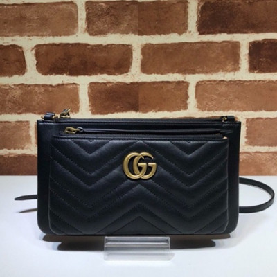 Gucci 2019 Marmont Matlase Clutch Bag / Shoulder Cross Bag ,25CM - 구찌 2019 마몬트 마틀라세 여성용 클러치백 / 숄더 크로스백,453878,GUB0730,25cm,블랙