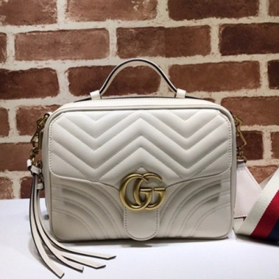 Gucci 2019 Marmont Matlase Tote Shoulder Bag,25CM - 구찌 2019 마몬트 마틀라세 토트 숄더백 498100,GUB0733,25cm,화이트