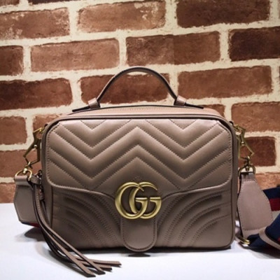 Gucci 2019 Marmont Matlase Tote Shoulder Bag,25CM - 구찌 2019 마몬트 마틀라세 토트 숄더백 498100,GUB0734,25cm,베이지핑크