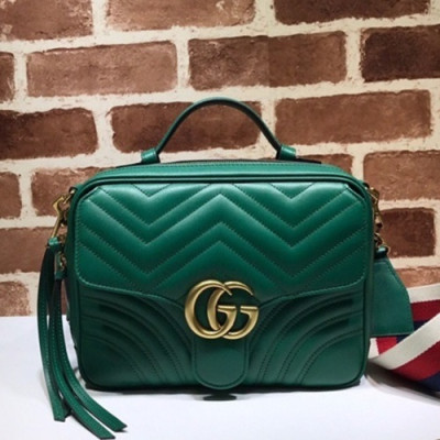 Gucci 2019 Marmont Matlase Tote Shoulder Bag,25CM - 구찌 2019 마몬트 마틀라세 토트 숄더백 498100,GUB0735,25cm,그린
