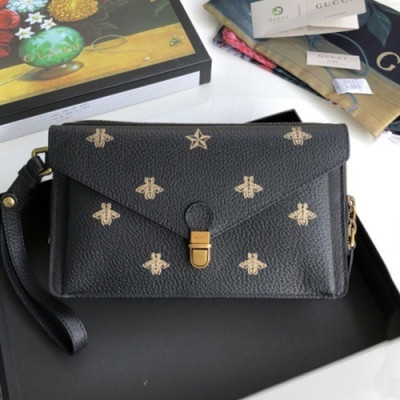 Gucci 2019 Leather Clutch Bag ,25CM - 구찌 2019 레더 남여공용 클러치백 495678,GUB0762,25cm,블랙