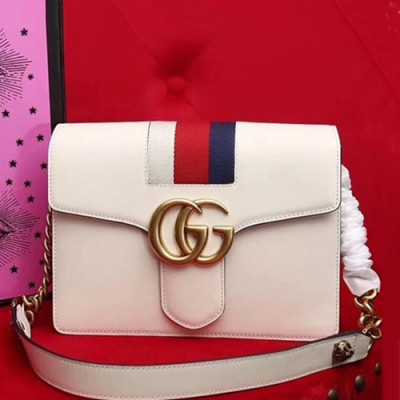 Gucci 2019 GG Marmont  Women Chain Shoulder Bag,27CM - 구찌 2019 GG 마몬트 여성용 체인 숄더백 476468,GUB0769,27CM,화이트
