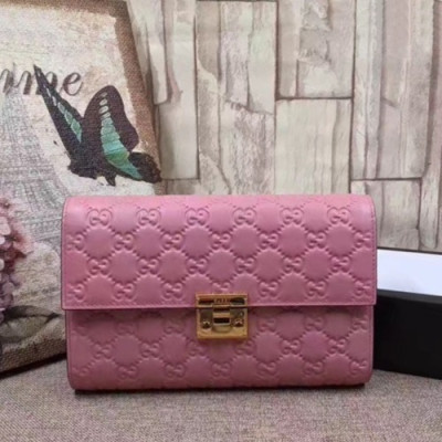 Gucci 2019  Padlock Leather Clutch Bag ,22CM - 구찌 2019 패드락 레더 여성용 클러치백 453156,GUB0782,22cm,연핑크