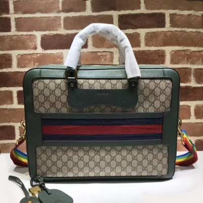 Gucci 2019 Supreme Briefcase Mens Business ,42CM - 구찌 2019 수프림 브리프케이스 남성용 서류가방,484663,GUB0793,42cm,그린