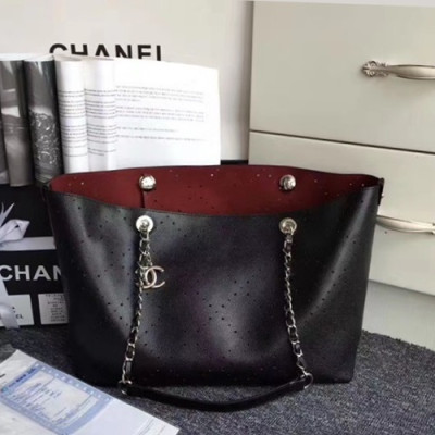 Chanel 2019 Leather Women Tote Shoulder Shopper Bag,38CM - 샤넬 2019 레더 여성용 토트 숄더 쇼퍼백,CHAB1090,38CM,블랙