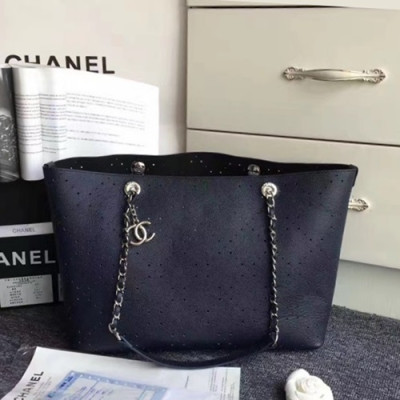 Chanel 2019 Leather Women Tote Shoulder Shopper Bag,38CM - 샤넬 2019 레더 여성용 토트 숄더 쇼퍼백,CHAB1091,38CM,네이비