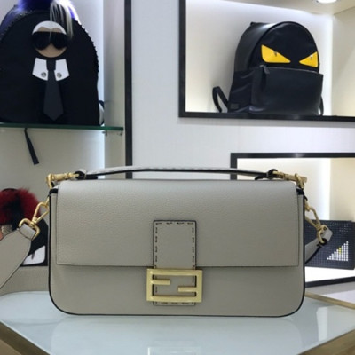 Fendi 2019 Baguette Leather Tote Shoulder Bag, 34.5cm - 펜디 2019 바게트 레더 토트 숄더백,FENB0450,34.5cm,화이트