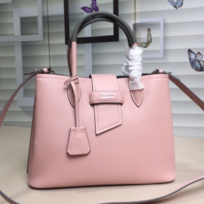 Prada 2019 Woman Leather Tote Shoulder Bag,33cm - 프라다 2019 여성용 레더 토트 숄더백 ,1BG148-8,33cm,핑크