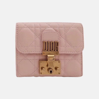 Dior 2019 Addict Ladies Leather Wallet,11.5cm - 디올 2019 어딕트 여성용 레더 반지갑  DIOW0005,11.5CM,핑크
