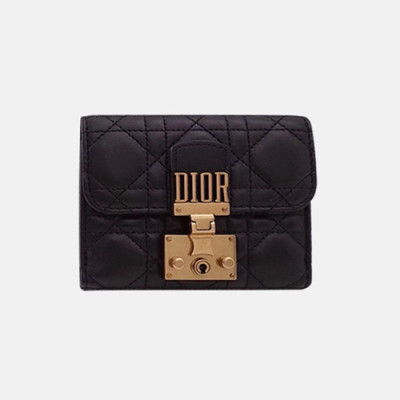 Dior 2019 Addict Ladies Leather Wallet,11.5cm - 디올 2019 어딕트 여성용 레더 반지갑  DIOW0006,11.5CM,블랙