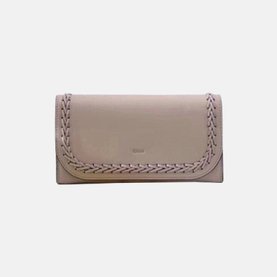 Chloe 2019 Ladies Leather Wallet,19cm - 끌로에 2019 여성용 레더 장지갑,CLW0012,19CM,베이지그레이