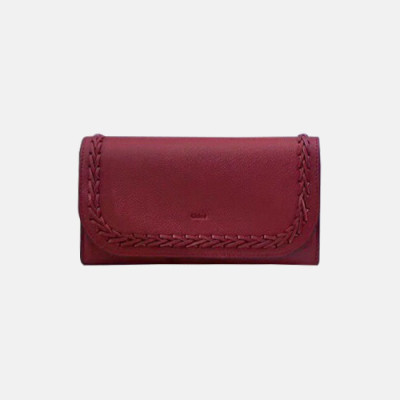 Chloe 2019 Ladies Leather Wallet,19cm - 끌로에 2019 여성용 레더 장지갑,CLW0013,19CM,레드