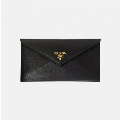 Prada 2019 Ladies Leather Clutch Wallet 1MF175 -프라다 2019 여성용 레더 클러치 장지갑,PRAW0117, 20CM,블랙