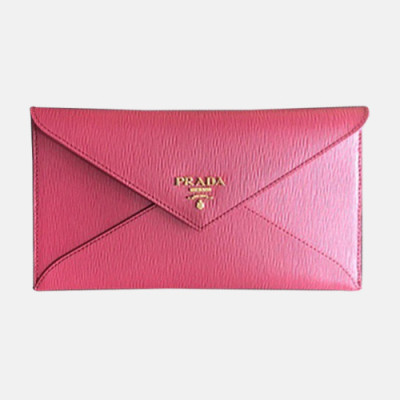 Prada 2019 Ladies Leather Clutch Wallet 1MF175 -프라다 2019 여성용 레더 클러치 장지갑,PRAW0118, 20CM,레드핑크