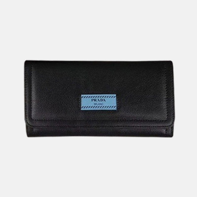 Prada 2019 Ladies Leather Wallet 1MH132 -프라다 2019 여성용 레더 장지갑,PRAW0124, 19CM,블랙