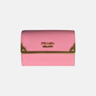 Prada 2019 Ladies Saffiano Leather Wallet 1MH840 -프라다 2019 여성용 사피아노 레더 반지갑 PRAW0128, 12CM,핑크