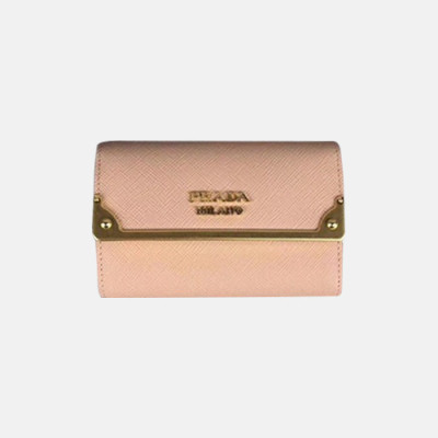 Prada 2019 Ladies Saffiano Leather Wallet 1MH840 -프라다 2019 여성용 사피아노 레더 반지갑 PRAW0129, 12CM,인디핑크