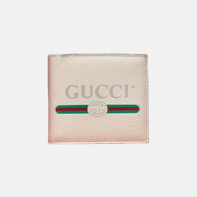 Gucci 2019 Logo Leather Wallet  496309 - 구찌 로고 남여공용 레더 반지갑  GUW0042.Size(11cm).화이트