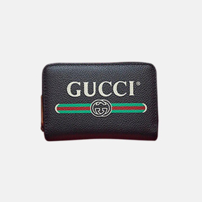 Gucci 2019 Logo Leather Card Case,496319 - 구찌 로고 남여공용 레더 카드 케이스,GUW0043.Size(12.5cm).블랙