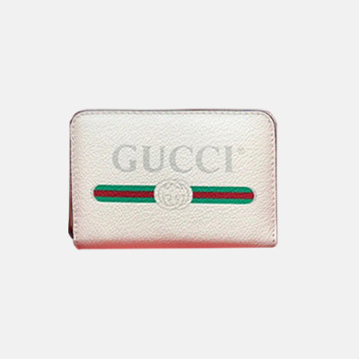 Gucci 2019 Logo Leather Card Case,496319 - 구찌 로고 남여공용 레더 카드 케이스,GUW0044.Size(12.5cm).화이트