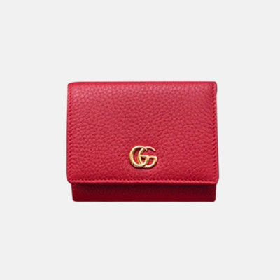 Gucci 2019 Marmont Leather Wallet  474746 - 구찌 마몬트 여성용 레더 반지갑  GUW0054.Size(12cm).레드