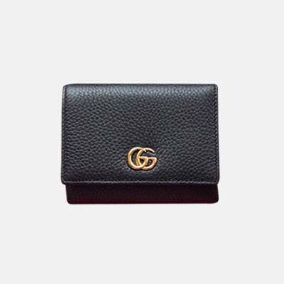 Gucci 2019 Marmont Leather Wallet  474746 - 구찌 마몬트 여성용 레더 반지갑  GUW0055.Size(12cm).블랙
