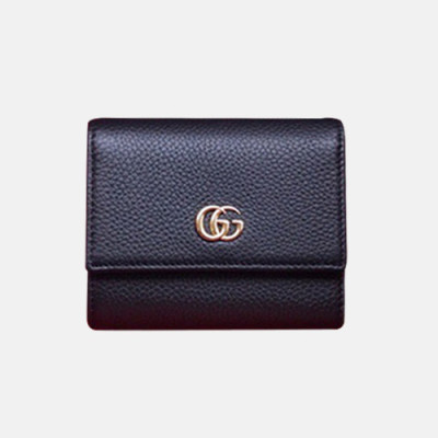 Gucci 2019 Marmont Leather Wallet  546584 - 구찌 마몬트 여성용 레더 반지갑  GUW0057,Size(12cm).블랙