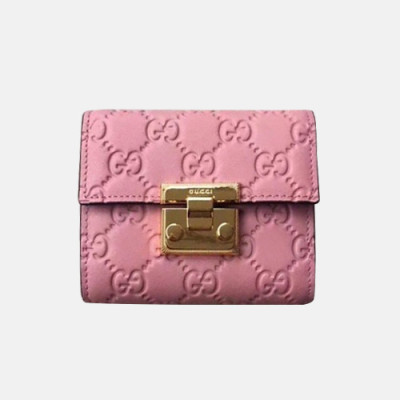 Gucci 2019 Padlock Leather Wallet,453155 - 구찌 패드락 레더 반지갑 GUW0069.Size(11CM),핑크