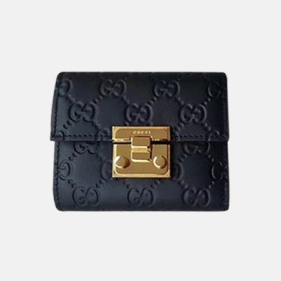 Gucci 2019 Padlock Leather Wallet,453155 - 구찌 패드락 레더 반지갑 GUW0071.Size(11CM),블랙