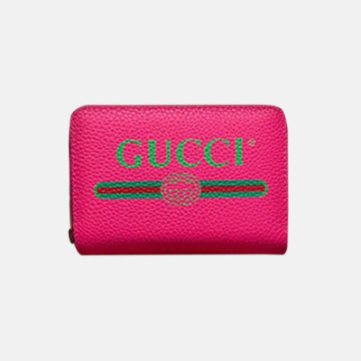 Gucci 2019 Logo Leather Card Case,496319 - 구찌 로고 남여공용 레더 카드 케이스,GUW0072.Size(12cm).핑크
