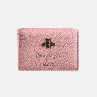 Gucci 2019 Leather Card Case,460185 - 구찌 여성용 레더 카드 케이스,GUW0075.Size(11cm).핑크