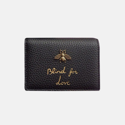 Gucci 2019 Leather Card Case,460185 - 구찌 여성용 레더 카드 케이스,GUW0076.Size(11cm).블랙