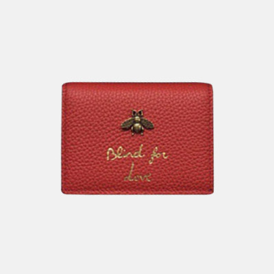 Gucci 2019 Leather Card Case,460185 - 구찌 여성용 레더 카드 케이스,GUW0077.Size(11cm).레드