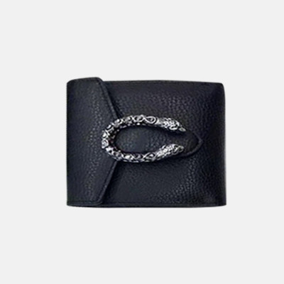 Gucci 2019 Dionysus Leather Flap Wallet,404139 - 구찌 디오니소스 레더 플랩 반지갑 GUW0082.Size(12CM),블랙