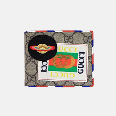 Gucci 2019 Patch Canvas & Leather Wallet  473905 - 구찌 패치 남여공용 캔버스 & 레더 반지갑  GUW0084.Size(11cm).브라운