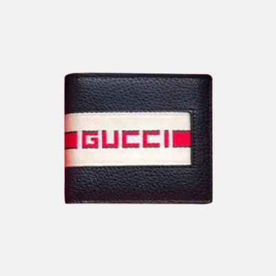 Gucci 2019 Stripe Leather Wallet  473905 - 구찌 남여공용 스트라이프 레더 반지갑  GUW0085.Size(11cm).블랙