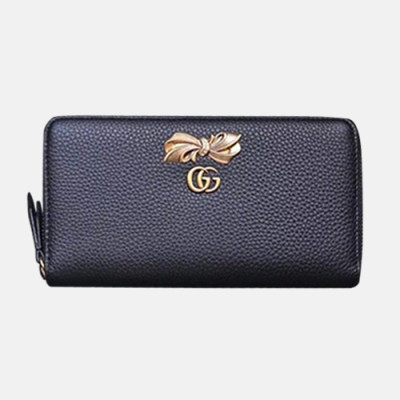 Gucci 2019 Ladies Leather Zip Round Wallet 524291 - 구찌 2019 여성용 레더 지퍼 라운드 장지갑 ,GUW0100.Size(19CM).블랙