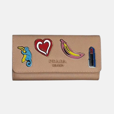 Prada 2019 Saffiano Ladies Wallet 1MH132 - 프라다 사피아노 여성용 장지갑,PRAW0140,18.7CM.베이지핑크
