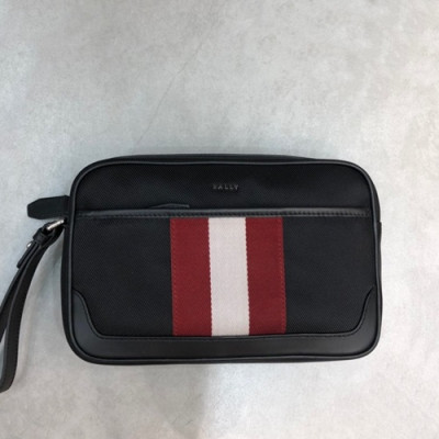 Bally 2019 Nylon & Leather Clutch Bag,25cm - 발리 2019 나일론 & 레더 남성용 클러치백  BALB0095,25cm,블랙