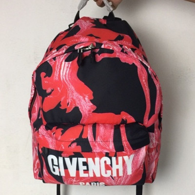 Givenchy 2019 Canvas & Leather Back Pack,41cm - 지방시 2019 캔버스 & 레더 남여공용 백팩 GVB0272,41cm,블랙+레드