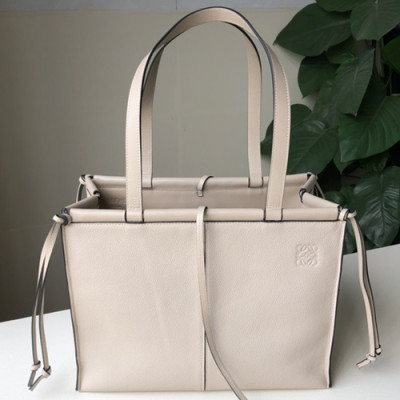 Loewe 2019 Ladies Leather Tote Bag, 35CM - 로에베 2019 여성용 레더 토트백 ,LOEB0322, 35CM, 그레이베이지