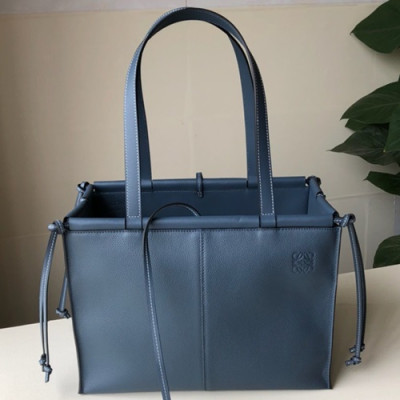 Loewe 2019 Ladies Leather Tote Bag, 35CM - 로에베 2019 여성용 레더 토트백 ,LOEB0324, 35CM, 블루