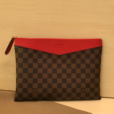 Louis Vuitton 2019 Daily Pouch Clutch Bag,29.5cm- 루이비통 2019 데일리 파우치 클러치백,M62048,LOUB1625,29.5cm,브라운+레드