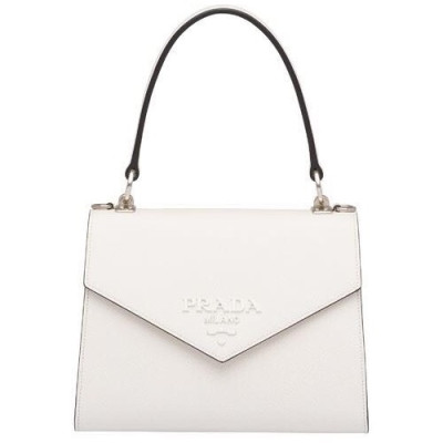 Prada 2019 Monochrome Chain Tote Shoulder Bag,24cm - 프라다 2019 모노크롬 여성용 체인 토트 숄더백 ,1BA186-2,24cm ,화이트